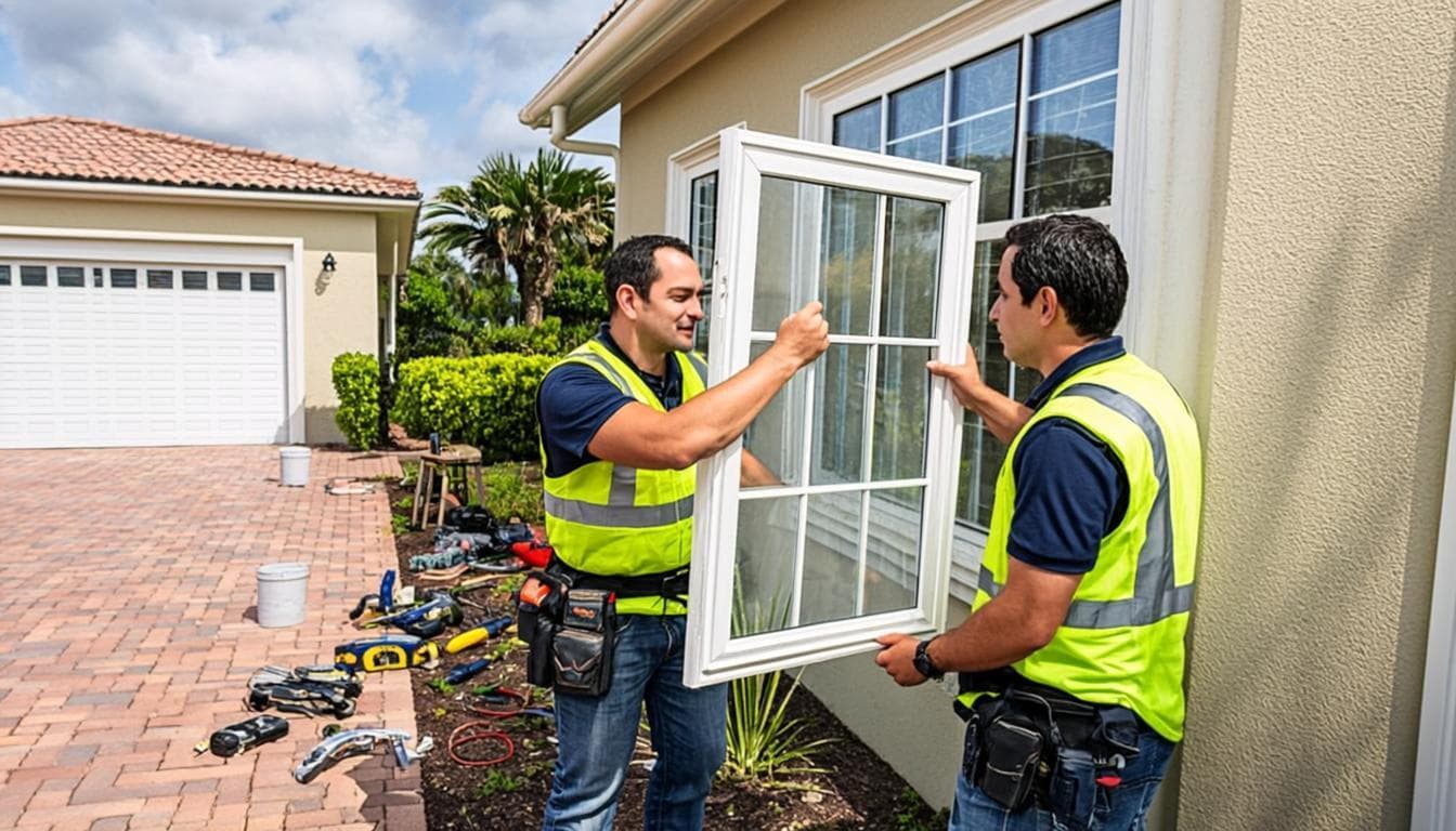 Professional window installation team