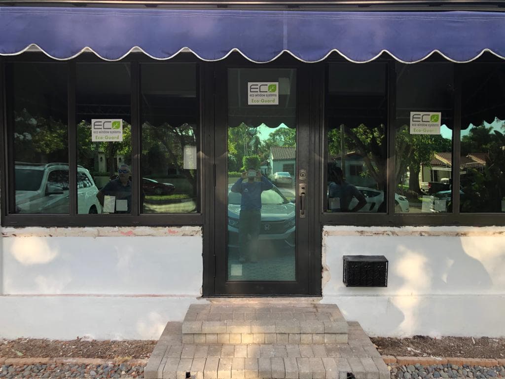 Complete window frame replacement on a waterfront home in Sunny Isles Beach Florida with new impact rated frames and weatherproofing